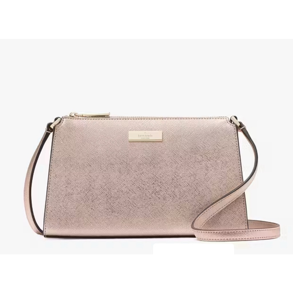 Kate Spade Kenzie Limited Edition Metallic Mini Crossbody Bag‎ Small Rose Gold